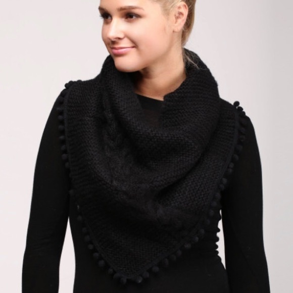 LOF Accessories - New LOF knit black shawl infinity scarf